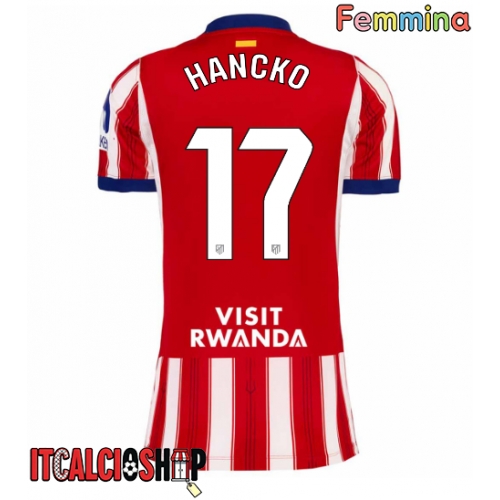 Atletico Madrid David Hancko #17 Prima Maglia Femmina 2026-27 Manica Corta